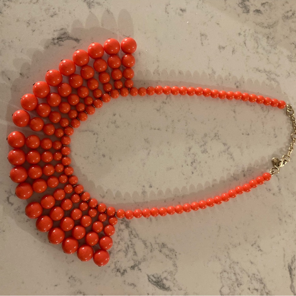 J.Crew orange 🍊 balls statement necklace